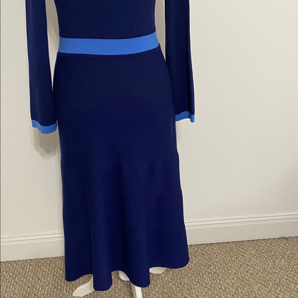 NWOT C Wonder byChristian Siriano Navy and Blue Long Sleeve  Sweater Dress - Picture 9 of 11